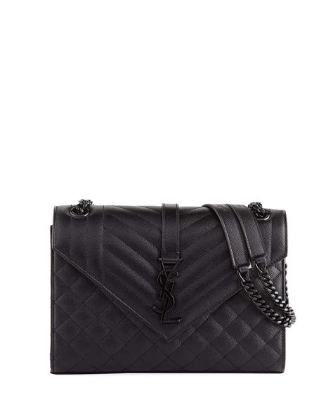 ysl flap bag chain|YSL quilted shoulder bag.